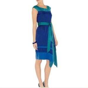 Karen Millen Silk Blue and Green Dress